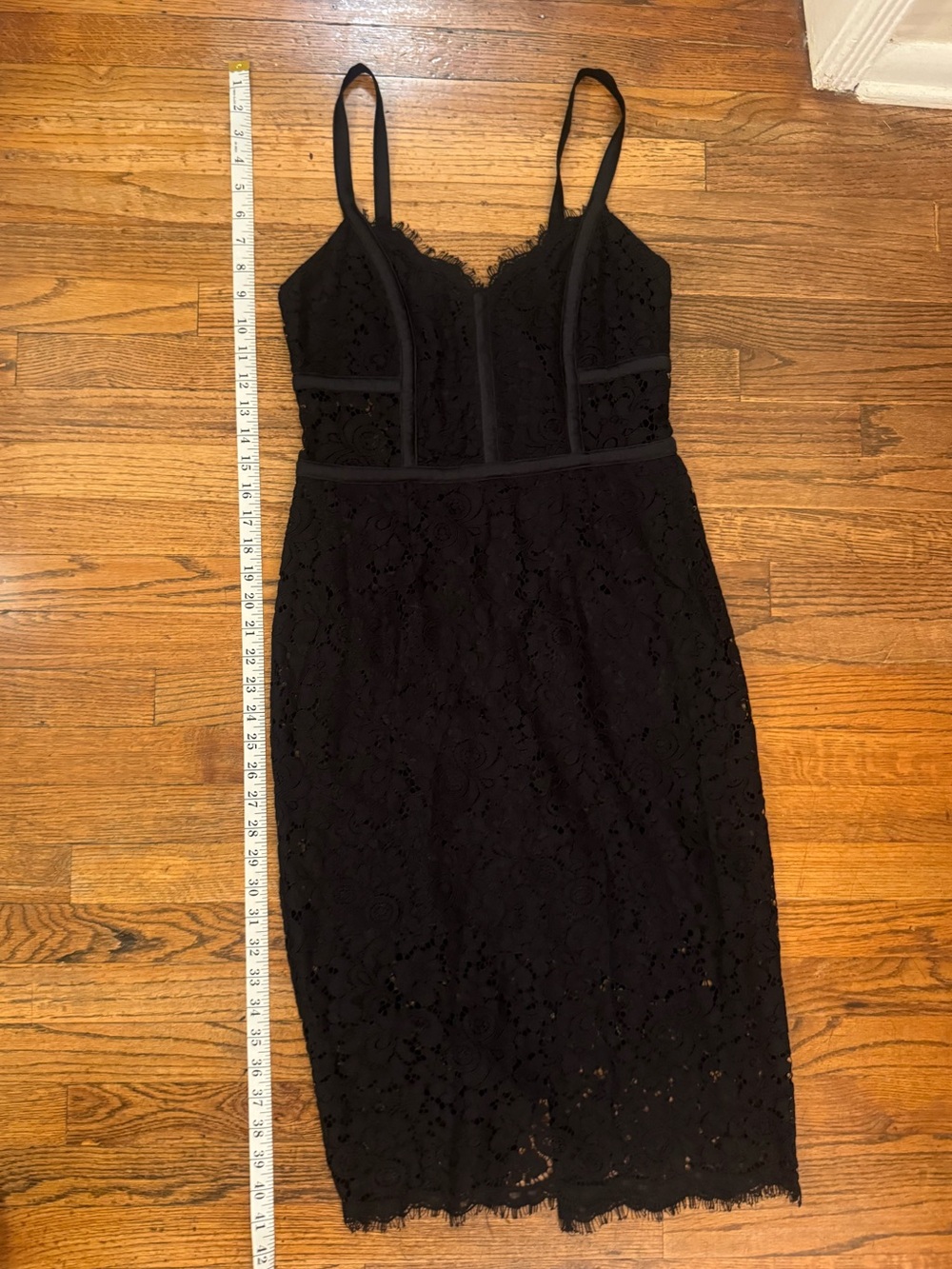 Express Black Lace Bustier Corset Paneled Bodycon Pencil Dress size 6 nwt - Picture 7 of 12